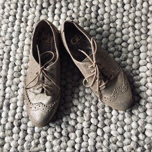 Gianni bini gold Oxford shoes